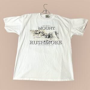 Vintage Mount Rushmore Shirt Mens XL South Dakota Del Sol White Cotton 90s Tee